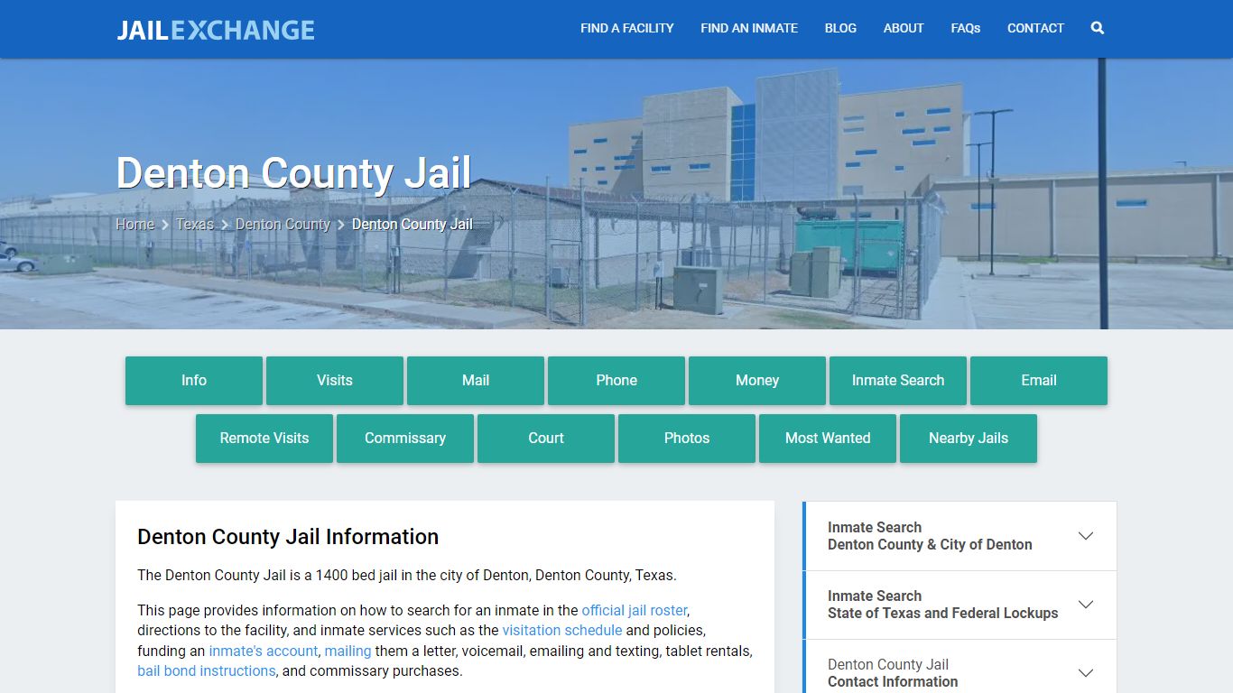 Denton County Jail, TX Inmate Search, Information
